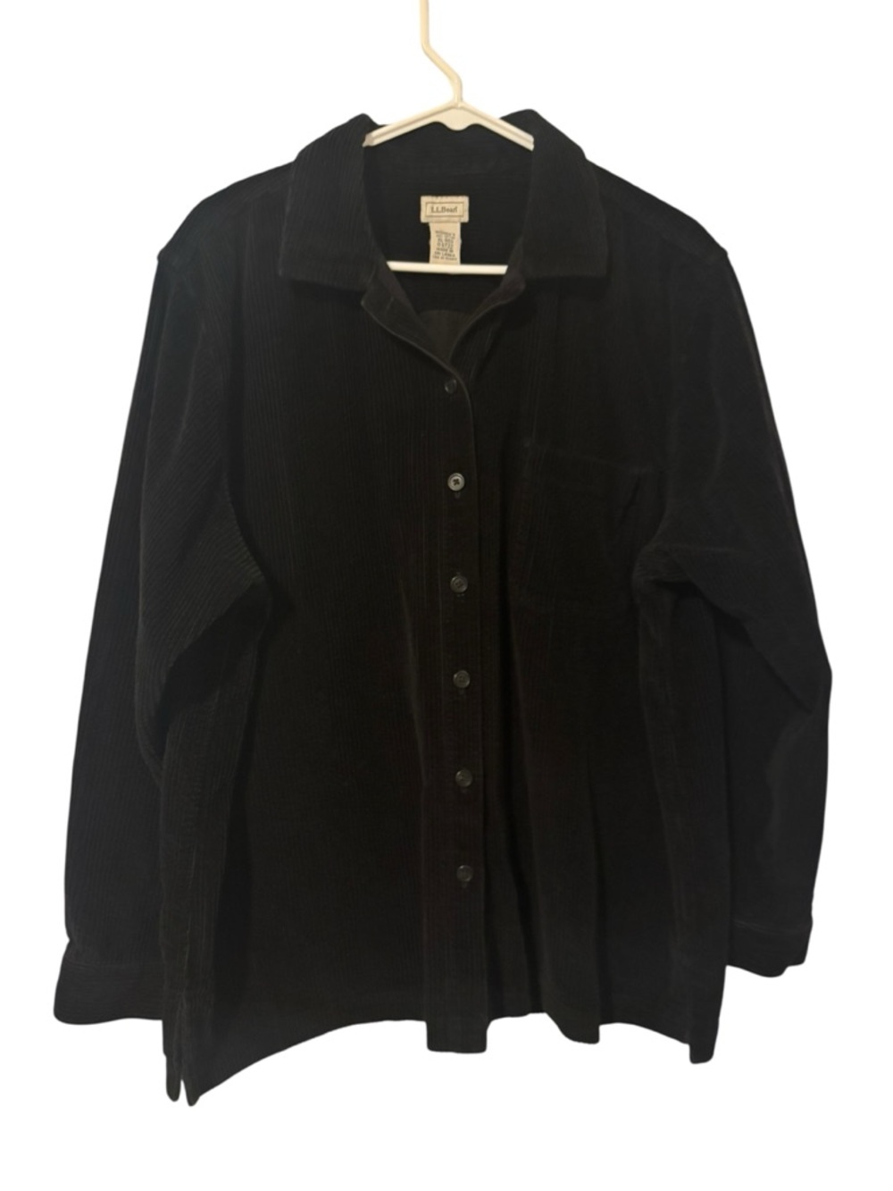 L.L. Bean Women’s XL VTG Black Oversized Corduroy Button-Up Jacket 90s